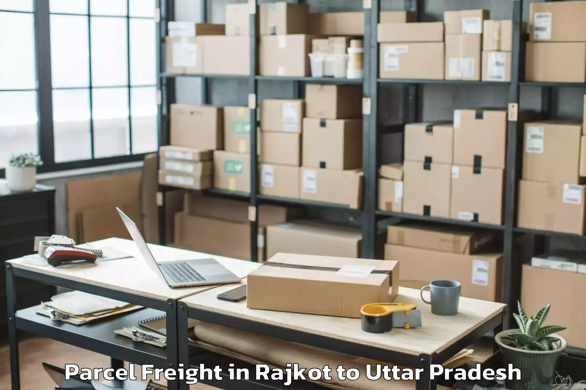 Hassle-Free Rajkot to Bangarmau Parcel Freight